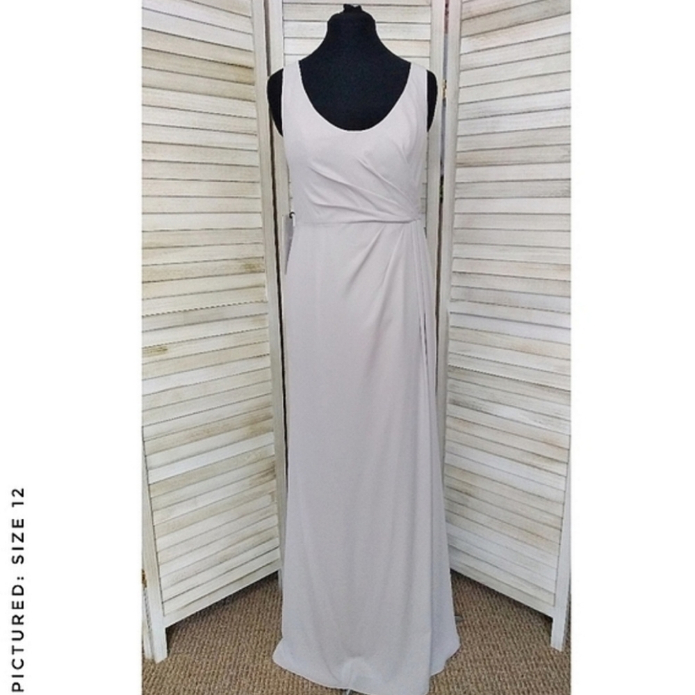 White by Vera Wang Tank Dress with Back Drape SIZE 12